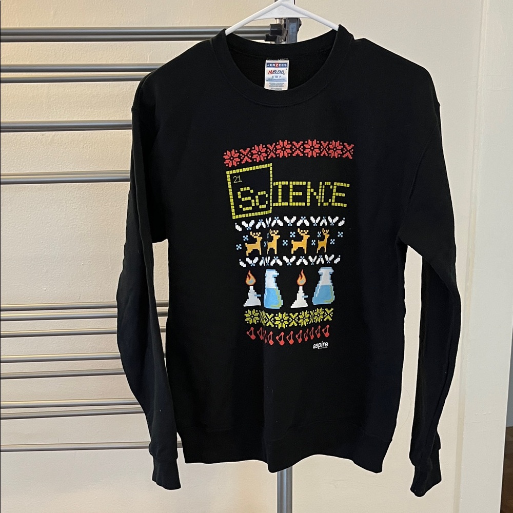Thermofisher Black Science-Themed Crewneck Sweatshirt